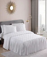 Betsey Johnson 3 Piece Solid Microfiber Bedspread Set, King