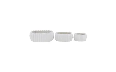 Stoneware Traditional Planters, Set of 3