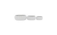 Stoneware Traditional Planters, Set of 3