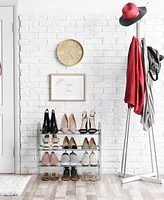 Seville Classics 3-Tier Expandable 24-Pair Non-Slip Metal Frame Shoe Storage Rack Organizer