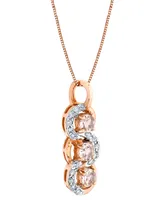 Morganite (3/4 ct. t.w.) & Diamond (1/5 ct. t.w.) Triple Loop 18" Pendant Necklace in 14k Rose Gold