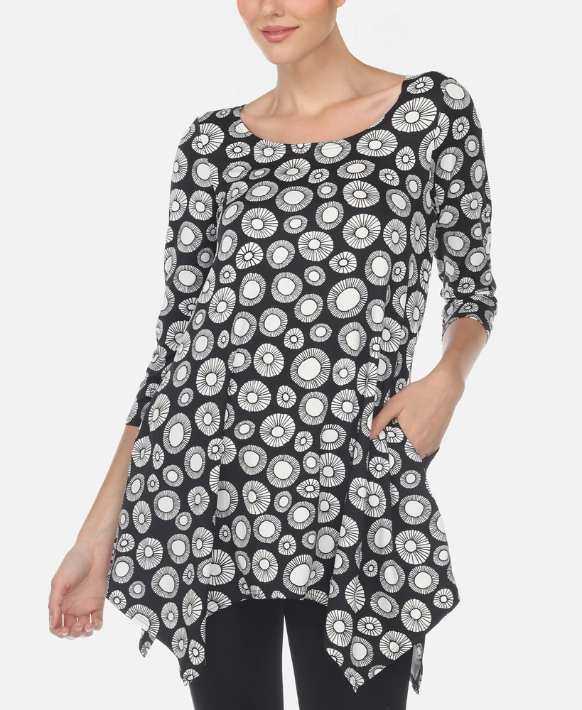 Women's Printed Geometric Circle Tunic Top