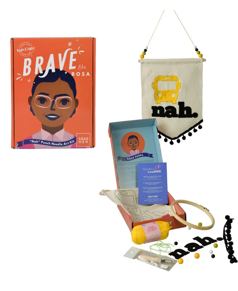 Kids Crafts Brave Like Rosa Parks 'Nah' Punch Needle Craft Kit, Set of 6