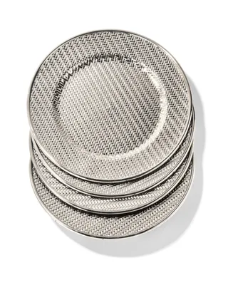 American Atelier 13" Aubrey Electroplated Charger Plates, Set of 4 - Silver