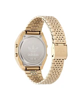 adidas Unisex Digital Two -Tone Stainless Steel Bracelet Watch 36mm