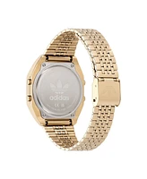 adidas Unisex Digital Two Gold-Tone Stainless Steel Bracelet Watch 36mm
