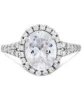 Grown With Love Igi Certified Lab Diamond Oval-Cut Halo Engagement Ring (3 ct. t.w.) 14k White Gold