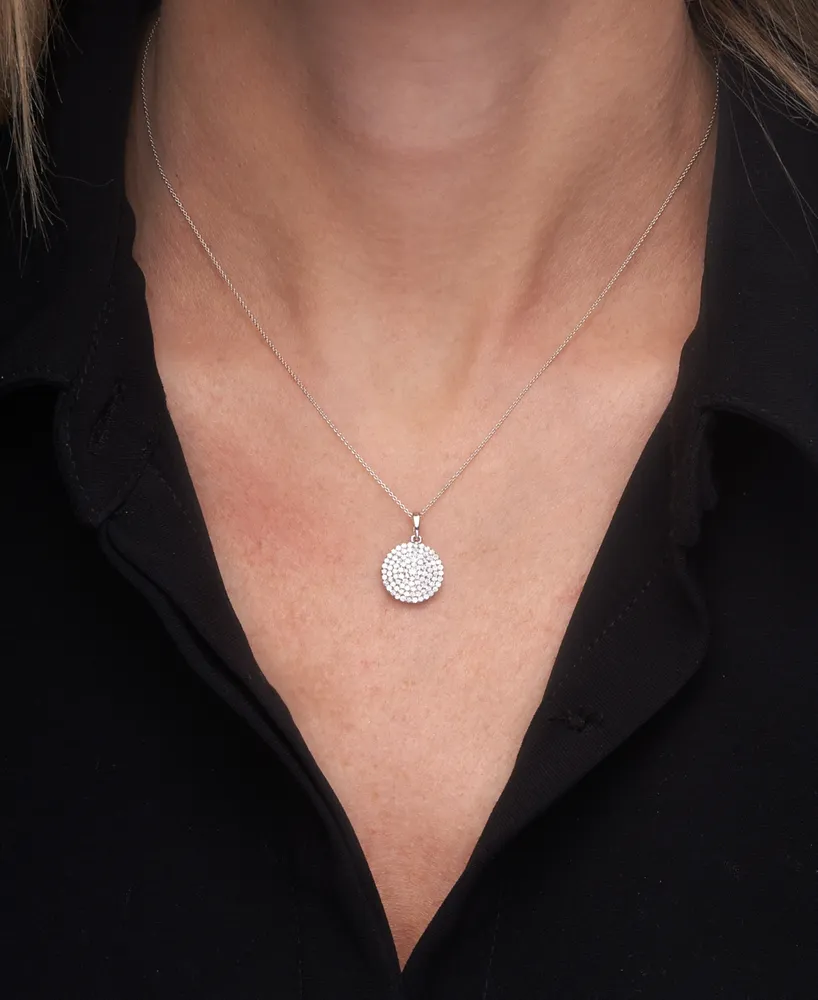Wrapped in Love Diamond Circle Pendant Necklace (1/2 ct. t.w.) in 14k White Gold, 16" + 4" extender, Created for Macy's