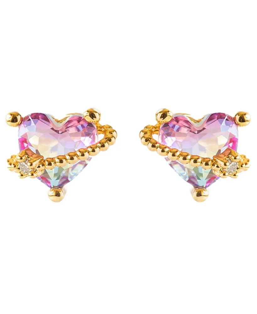 Girls Crew In Love Stud Earring - Gold