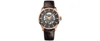 Mido Men's Swiss Automatic Multifort Skeleton Vertigo Brown Leather Strap Watch 42mm