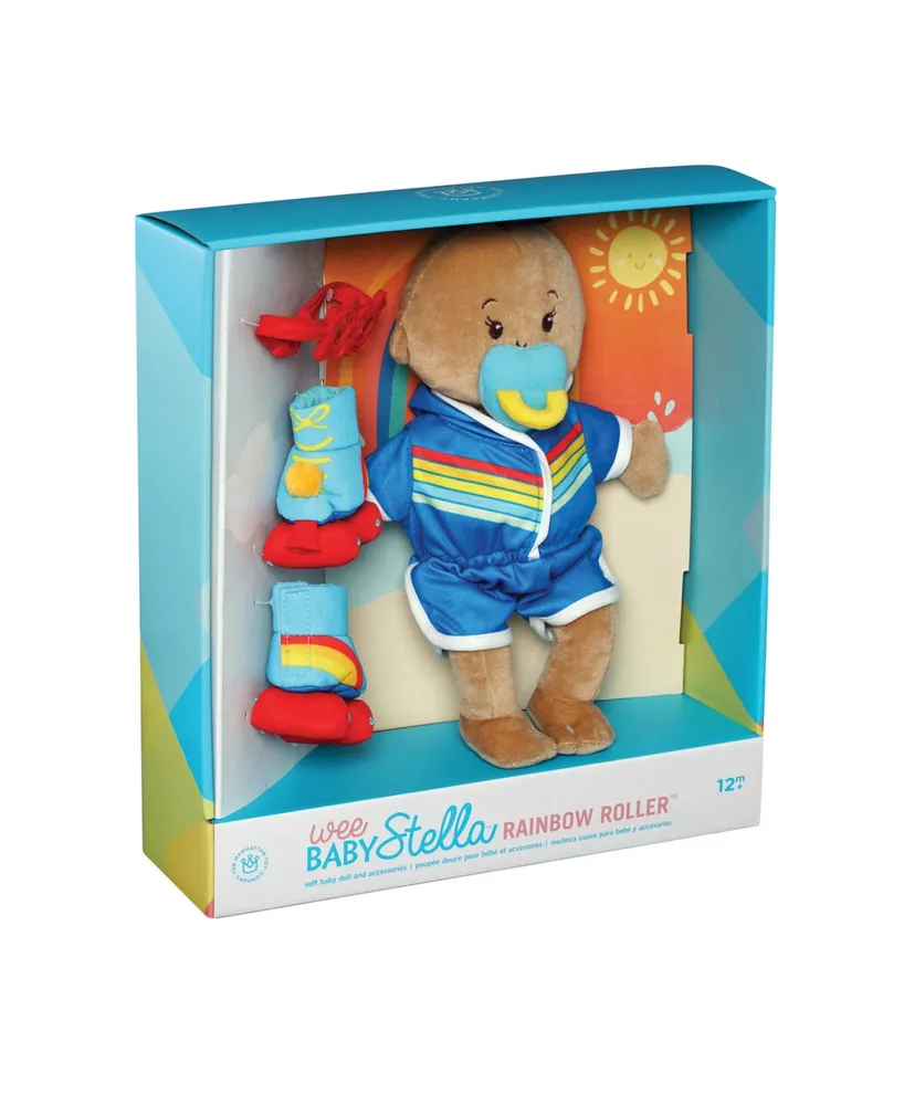 Manhattan Toy Company Wee Baby Stella Rainbow Roller 12" Baby Doll Set, 4 Piece