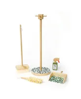 Manhattan Toy Company Decorative Wooden Pretend Housekeeping Cleaning Set, 5 Piece