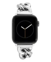 Anne Klein Women's Silver-Tone Mixed Metal Chain Link Bracelet for Apple Watch, Compatible with 38mm, 41mm, 41mm - Silver