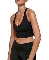 Dkny Sport Women's Balance Compression Racerback Crop Bra Top