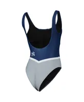 Women's Foco Navy New York Yankees Team One-Piece Bathing Suit