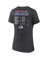 Women's Fanatics Heather Charcoal Colorado Avalanche 2022 Stanley Cup Final Plus Size Own Goal Roster V-Neck T-shirt