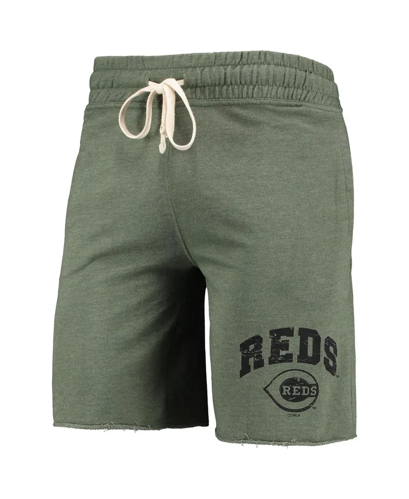 Men's Concepts Sport Heathered Olive Cincinnati Reds Mainstream Tri-Blend Shorts