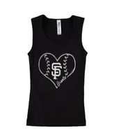 Big Girls Soft As A Grape Black San Francisco Giants Cotton Tank Top