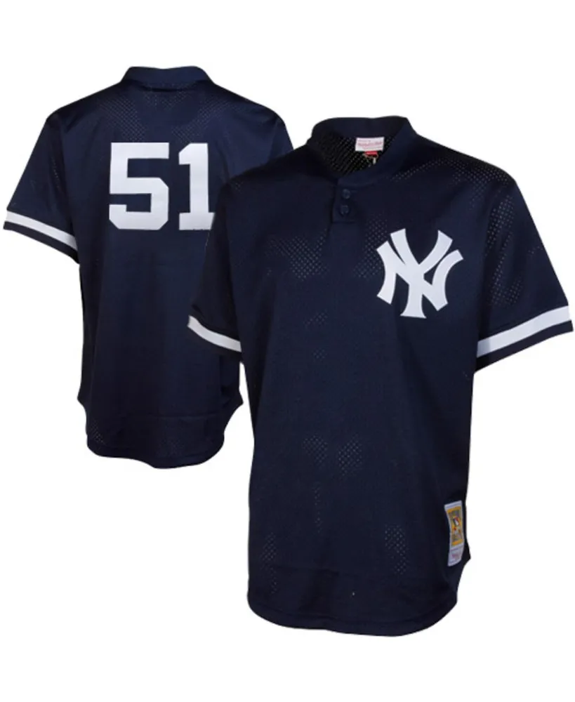 Reggie Jackson New York Yankees Mitchell & Ness Cooperstown Collection Mesh  Batting Practice Button-Up Jersey - Navy