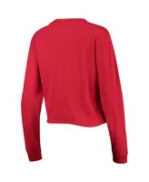 Women's New Era Red St. Louis Cardinals Baby Jersey Cropped Long Sleeve T-shirt