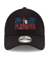 Men's New Era Black Philadelphia 76ers 2022 Nba Playoffs Bubble Letter 9TWENTY Adjustable Hat