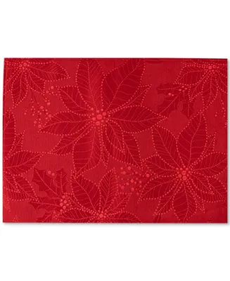 Benson Mills Poinsettia Palace Raised Jacquard Placemat, 13" x 18"