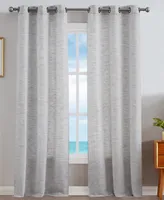 Nautica Julius Light Filtering Textured Grommet Window Curtain Panel Set