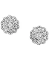 Diamond Flower Cluster Stud Earrings (1/2 ct. t.w.) in 10k White Gold