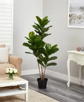 Nearly Natural 65" Indoor/Outdoor Uv-Resistant Artificial Fiddle Leaf Tree