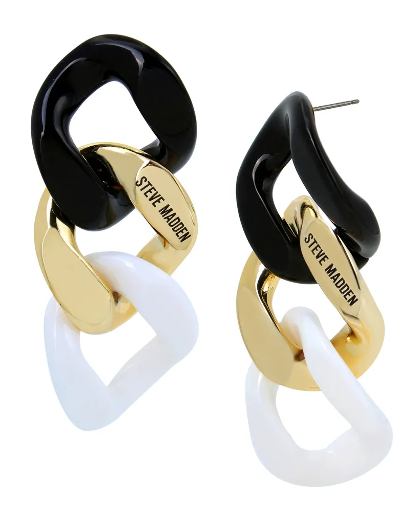 Steve Madden Statement Resin Link Earrings