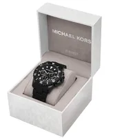 Michael Kors Men's Everest Chronograph Black Ion Plated Stainless Steel and Silicone Bracelet Watch 45mm