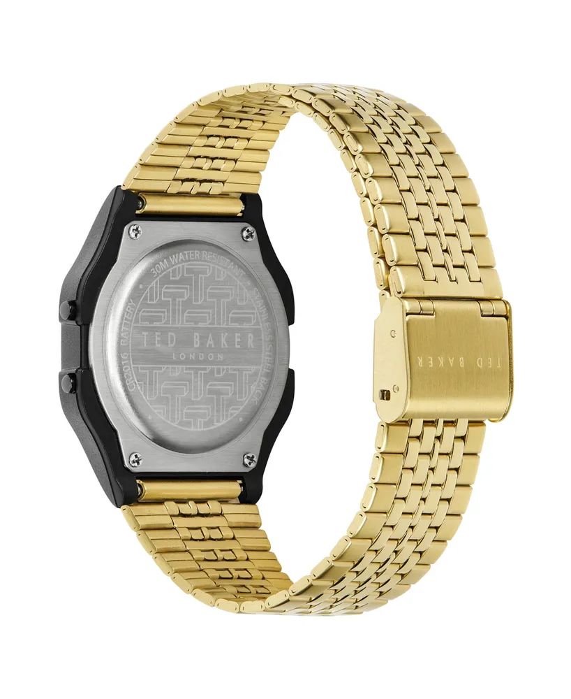 Ted Baker Unisex Ted 80's Gold-Tone Stainless Steel Bracelet Watch 35.5mm - Gold