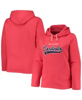 Women's Soft as a Grape Red St. Louis Cardinals Plus Side Split Pullover Hoodie