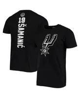 Men's Fanatics Luka Samanic Black San Antonio Spurs Playmaker Name and Number Logo T-shirt