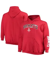 Men's Fanatics Red Houston Rockets Big and Tall Team Wordmark Pullover Hoodie