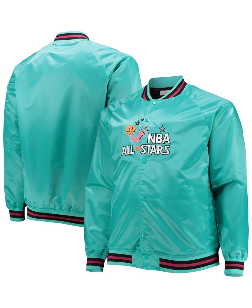 Men's Mitchell & Ness Teal Big and Tall 1996 Nba All-Star Game Hardwood Classics Satin Full-Snap Jacket