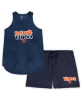 Women's Concepts Sport Navy Detroit Tigers Plus Cloud Tank Top and Shorts Sleep Set