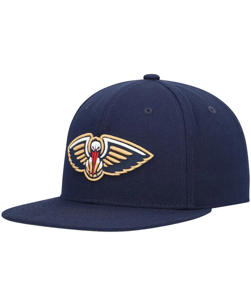 New Orleans Pelicans Hat Cap Snap Back Blue Red Mitchell &