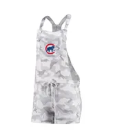 Women's Concepts Sport Gray Chicago Cubs Camo Overall Romper