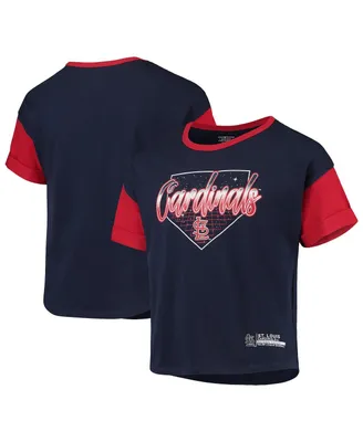 Big Girls Navy St. Louis Cardinals Bleachers T-shirt