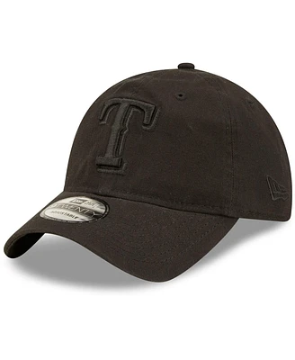 Men's New Era Texas Rangers Black on Black Core Classic 2.0 9TWENTY Adjustable Hat