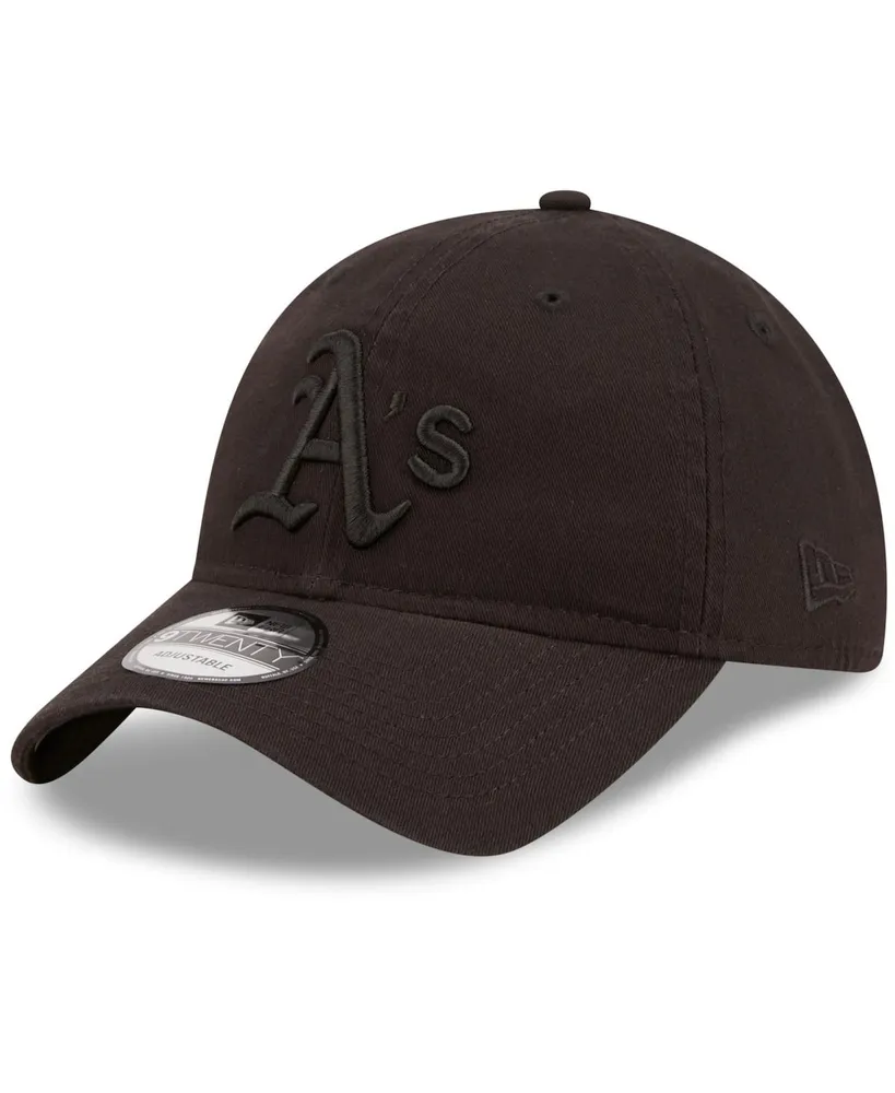 Men's New Era Oakland Athletics Black on Black Core Classic 2.0 9TWENTY Adjustable Hat