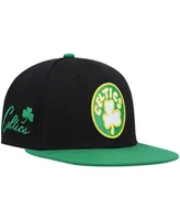 Men's Mitchell & Ness Black and Kelly Green Boston Celtics Hardwood Classics Snapback Hat