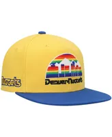 Men's Mitchell & Ness Gold and Royal Denver Nuggets Hardwood Classics Snapback Hat