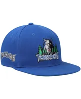 Men's Mitchell & Ness Blue Minnesota Timberwolves Hardwood Classics Snapback Hat