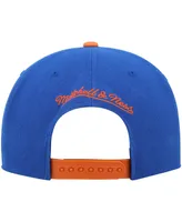 Men's Mitchell & Ness Blue and Orange New York Knicks Hardwood Classics Snapback Hat