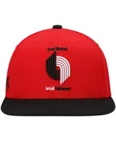 Men's Mitchell & Ness Red and Black Portland Trail Blazers Hardwood Classics Snapback Hat