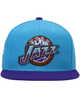 Men's Mitchell & Ness Light Blue and Purple Utah Jazz Hardwood Classics Snapback Hat