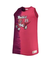 Men's Mitchell & Ness Vince Carter Purple and Red Toronto Raptors Profile Tie-Dye Player Tank Top
