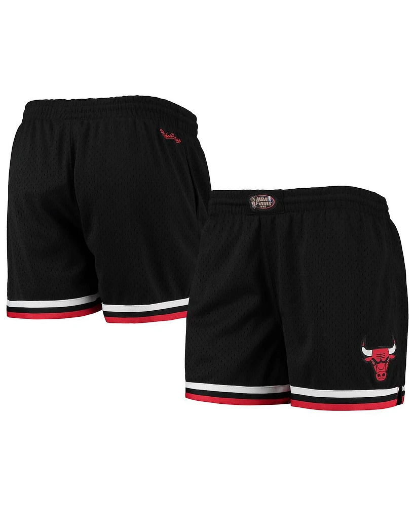 Women's Mitchell & Ness Black Chicago Bulls Hardwood Classics 1996 Nba Finals Jump Shot Shorts